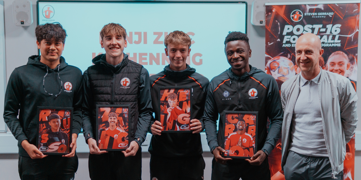 Steven Gerrard Academy players with certification