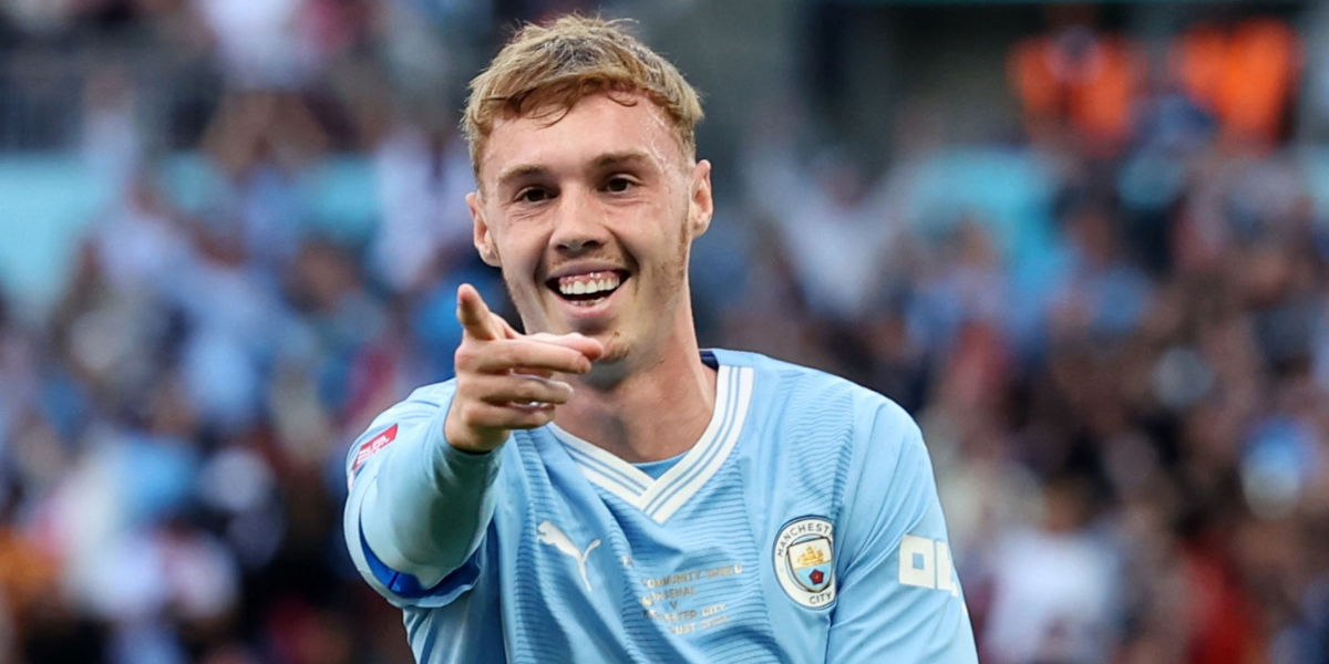 Cole Palmer celebrating a goal for Manchester City